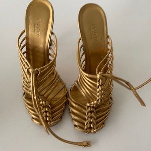 Gold Gucci Heels